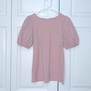 Pink Maternity Short Sleeve Top - Maternity Blouse